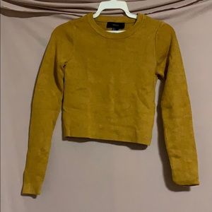 Mustard Knit Crop Top